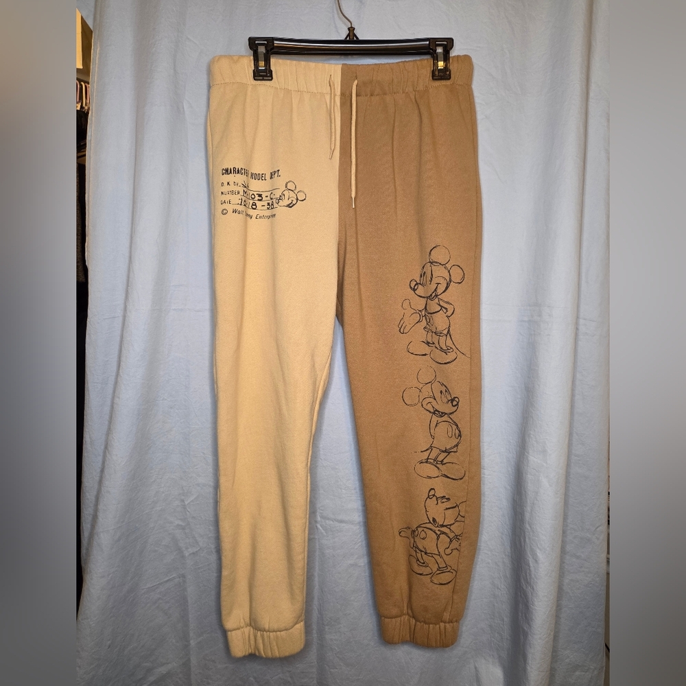 Disney Mickey Mouse Character Model Dept Sweatpant in Tan/Cream - Size XL